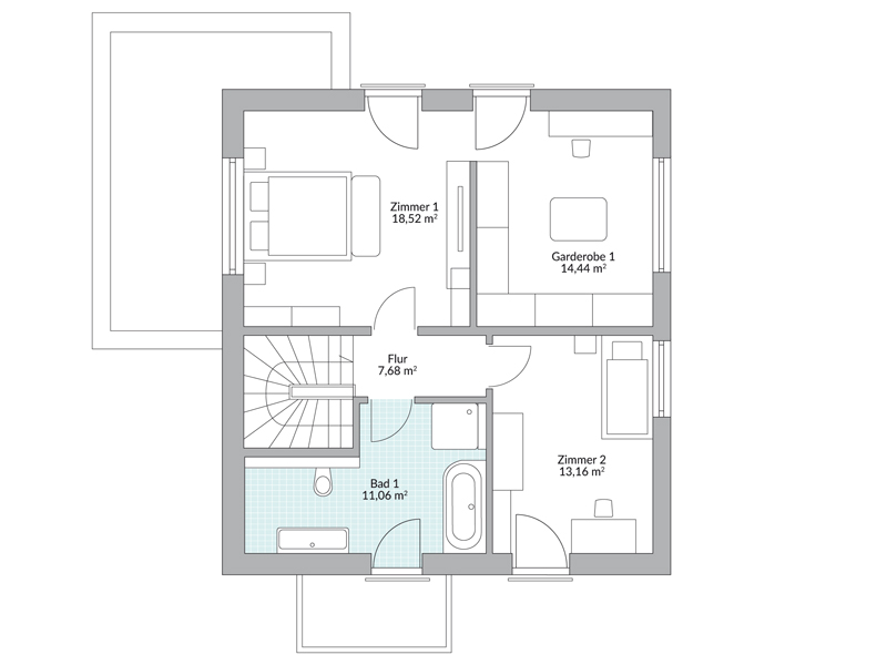 Danwood Point 144S Grundriss Obergeschoss