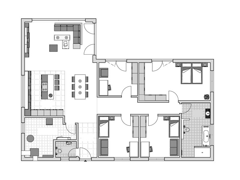 Grundriss Komfortbungalow Vintra von Fingerhut Haus