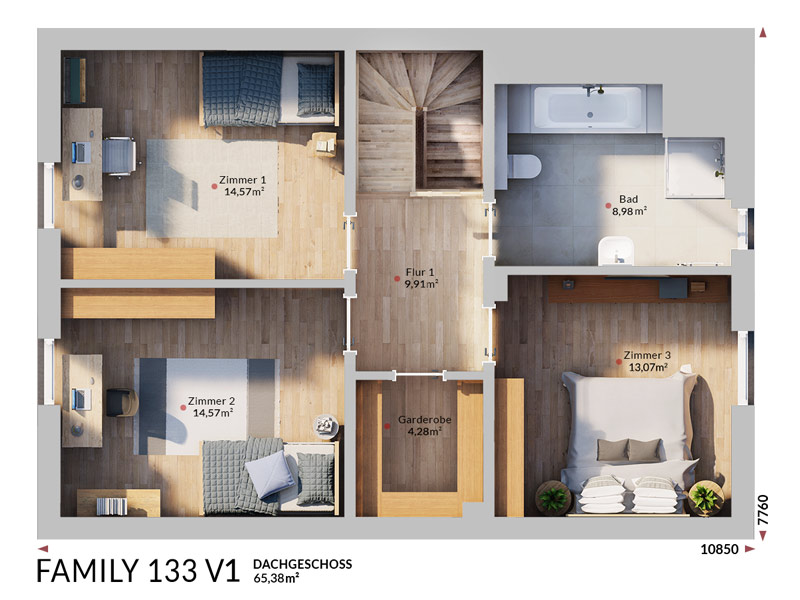 Danwood Family 133 V1 Grundriss Obergeschoss
